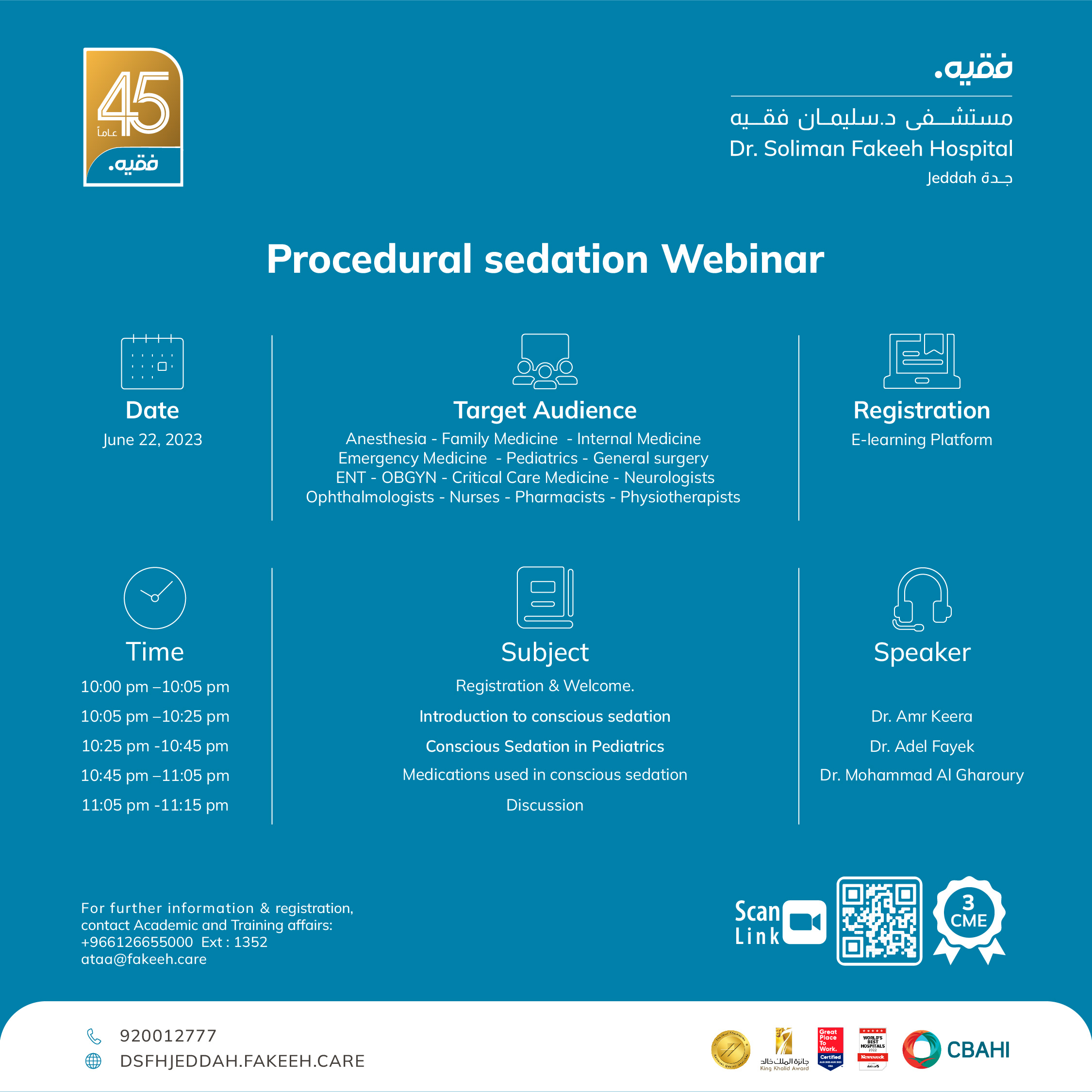 Procedural sedation Webinar