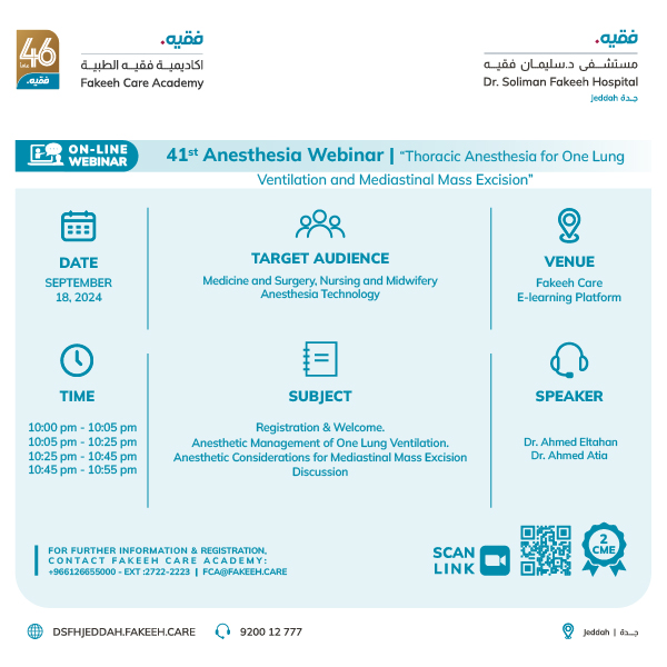 41st Anesthesia Webinar